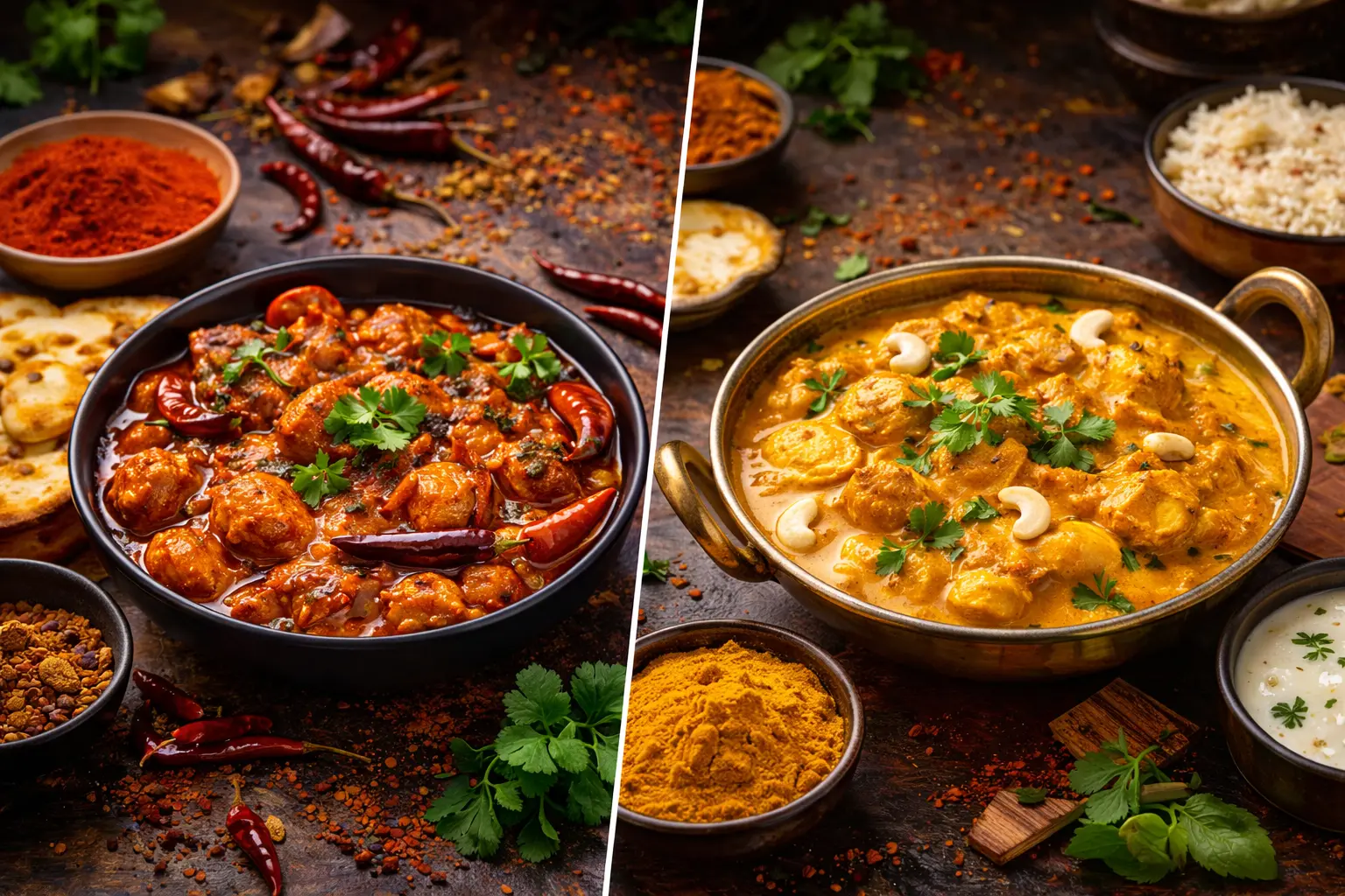 Spicy vs Mild Indian Food