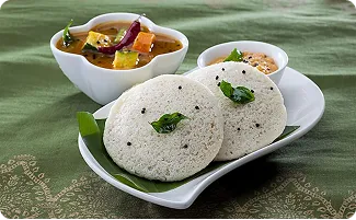 Plain Idly - South Indian dish at Athidhi Aalayam Frisco TX